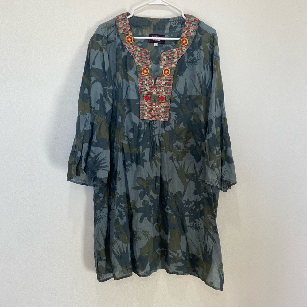 Johnny Was Embroidered Linen Dress